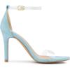 imageAllegra K Womens Open Toe Clear Ankle Strap Stiletto Heel SandalsSky Blue