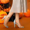imageAllegra K Womens Open Toe Clear Ankle Strap Stiletto Heel SandalsSky Blue