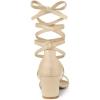 imageAllegra K Womens Open Toe Color Block Heel Lace Up SandalsBeige