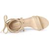 imageAllegra K Womens Open Toe Color Block Heel Lace Up SandalsBeige