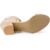imageAllegra K Womens Open Toe Color Block Heel Lace Up SandalsBeige