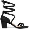 imageAllegra K Womens Open Toe Color Block Heel Lace Up SandalsBlack