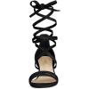 imageAllegra K Womens Open Toe Color Block Heel Lace Up SandalsBlack