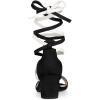 imageAllegra K Womens Open Toe Color Block Heel Lace Up SandalsBlack White
