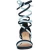 imageAllegra K Womens Open Toe Color Block Heel Lace Up SandalsBlue