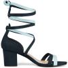imageAllegra K Womens Open Toe Color Block Heel Lace Up SandalsBlue