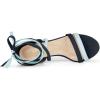 imageAllegra K Womens Open Toe Color Block Heel Lace Up SandalsBlue