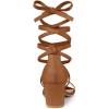 imageAllegra K Womens Open Toe Color Block Heel Lace Up SandalsBrown