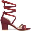imageAllegra K Womens Open Toe Color Block Heel Lace Up SandalsBurgundy Red