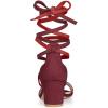 imageAllegra K Womens Open Toe Color Block Heel Lace Up SandalsBurgundy Red