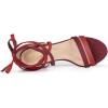 imageAllegra K Womens Open Toe Color Block Heel Lace Up SandalsBurgundy Red