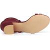 imageAllegra K Womens Open Toe Color Block Heel Lace Up SandalsBurgundy Red