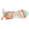 imageAllegra K Womens Open Toe Color Block Heel Lace Up SandalsCyan Orange