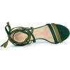 imageAllegra K Womens Open Toe Color Block Heel Lace Up SandalsGreen