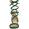 imageAllegra K Womens Open Toe Color Block Heel Lace Up SandalsGreen