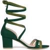imageAllegra K Womens Open Toe Color Block Heel Lace Up SandalsGreen