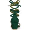 imageAllegra K Womens Open Toe Color Block Heel Lace Up SandalsGreen