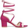 imageAllegra K Womens Open Toe Color Block Heel Lace Up SandalsHot Pink