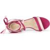 imageAllegra K Womens Open Toe Color Block Heel Lace Up SandalsHot Pink