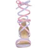 imageAllegra K Womens Open Toe Color Block Heel Lace Up SandalsLight Purple