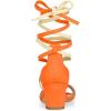 imageAllegra K Womens Open Toe Color Block Heel Lace Up SandalsOrange