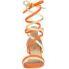 imageAllegra K Womens Open Toe Color Block Heel Lace Up SandalsOrange