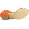 imageAllegra K Womens Open Toe Color Block Heel Lace Up SandalsOrange