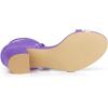imageAllegra K Womens Open Toe Color Block Heel Lace Up SandalsPurple