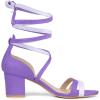 imageAllegra K Womens Open Toe Color Block Heel Lace Up SandalsPurple