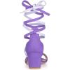 imageAllegra K Womens Open Toe Color Block Heel Lace Up SandalsPurple