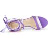 imageAllegra K Womens Open Toe Color Block Heel Lace Up SandalsPurple