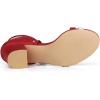 imageAllegra K Womens Open Toe Color Block Heel Lace Up SandalsRed Pink