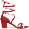 imageAllegra K Womens Open Toe Color Block Heel Lace Up SandalsRed Pink