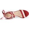 imageAllegra K Womens Open Toe Color Block Heel Lace Up SandalsRed Pink