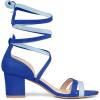 imageAllegra K Womens Open Toe Color Block Heel Lace Up SandalsRoyal Blue