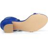 imageAllegra K Womens Open Toe Color Block Heel Lace Up SandalsRoyal Blue