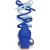 imageAllegra K Womens Open Toe Color Block Heel Lace Up SandalsRoyal Blue