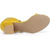 imageAllegra K Womens Open Toe Color Block Heel Lace Up SandalsYellow