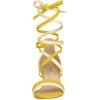 imageAllegra K Womens Open Toe Color Block Heel Lace Up SandalsYellow