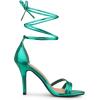 imageAllegra K Womens Open Toe Lace Up Stiletto Heels SandalsGreen