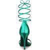 imageAllegra K Womens Open Toe Lace Up Stiletto Heels SandalsGreen