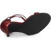 imageAllegra K Womens Open Toe Lace Up Stiletto Heels SandalsMaroon
