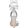 imageAllegra K Womens Open Toe Lace Up Stiletto Heels SandalsSilver