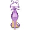 imageAllegra K Womens Open Toe Lace Up Stiletto Heels SandalsTaro Purple