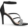imageAllegra K Womens Open Toe Rhinestone Strappy Stiletto Heels SandalsBlack
