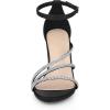 imageAllegra K Womens Open Toe Rhinestone Strappy Stiletto Heels SandalsBlack