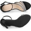 imageAllegra K Womens Open Toe Rhinestone Strappy Stiletto Heels SandalsBlack
