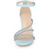 imageAllegra K Womens Open Toe Rhinestone Strappy Stiletto Heels SandalsLight Blue