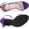 imageAllegra K Womens Open Toe Rhinestone Strappy Stiletto Heels SandalsPurple