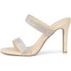 imageAllegra K Womens Open Toe Stiletto Heel Rhinestone Mules SandalsBeige
